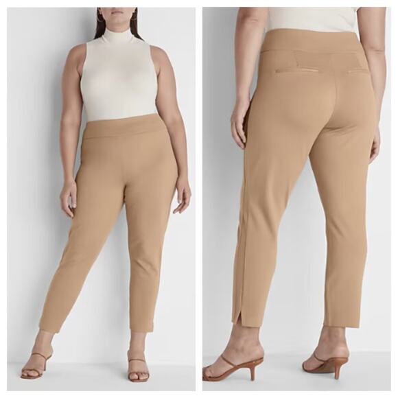 Express Curvy Columnist High Waisted Skinny Ankle Pant Camel Size XL - Picture 1 of 9